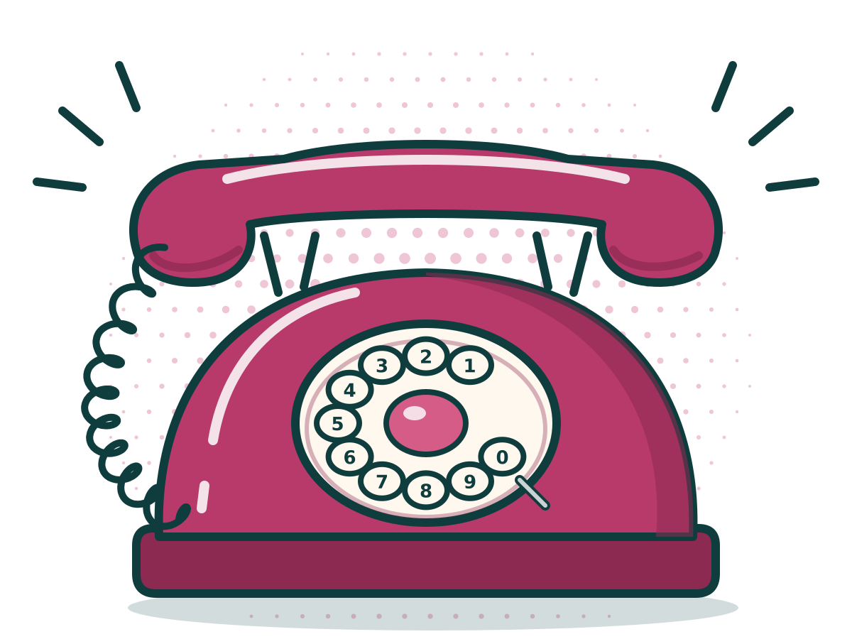 Ilustración de un teléfono de disco