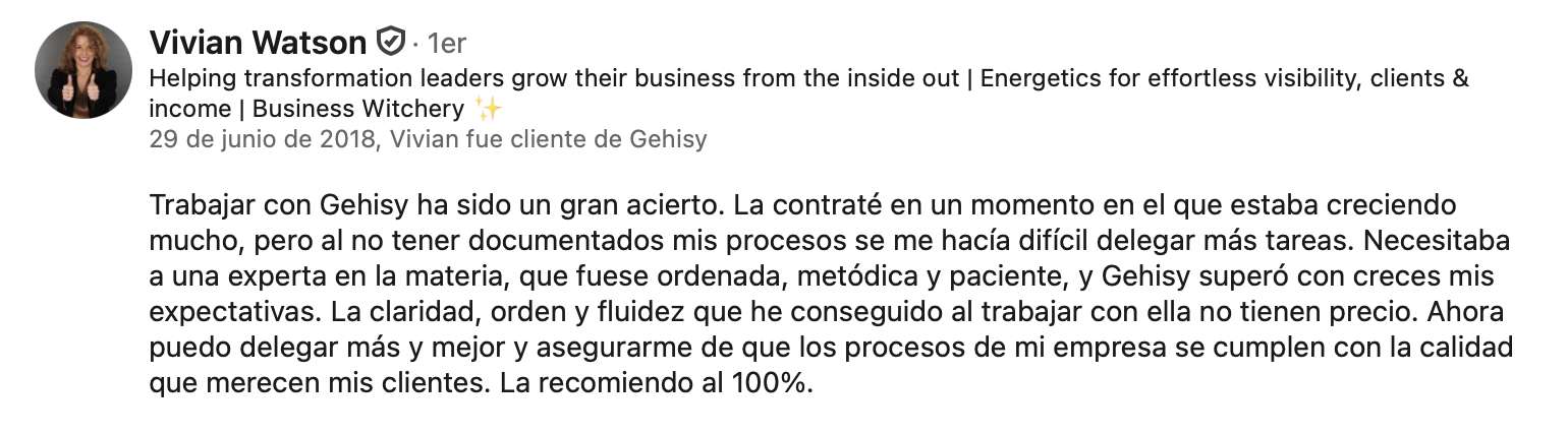 Recomendación de LinkedIn
